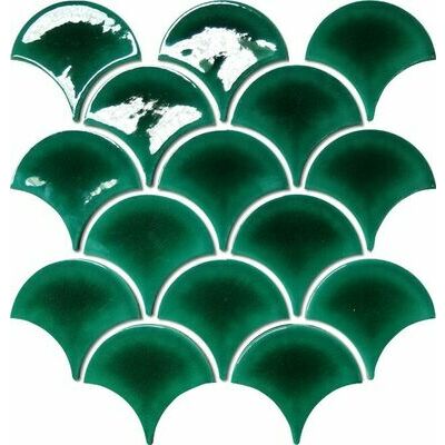 Fanshaped green 25.9x27.3,MOZAĪKFLĪZES