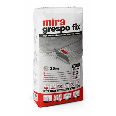 Līme flīžu MIRA grespo fix grey (C2TES1) 25kg,FLĪZĒŠANAS PALĪGMATERIĀLI